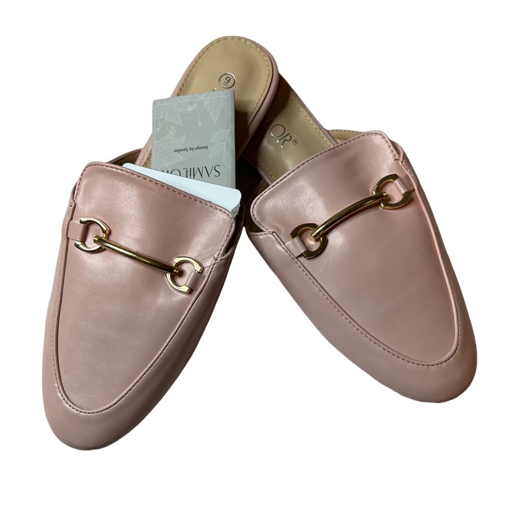 Samilor Pink Mules With Brass Hardware Size 9 New